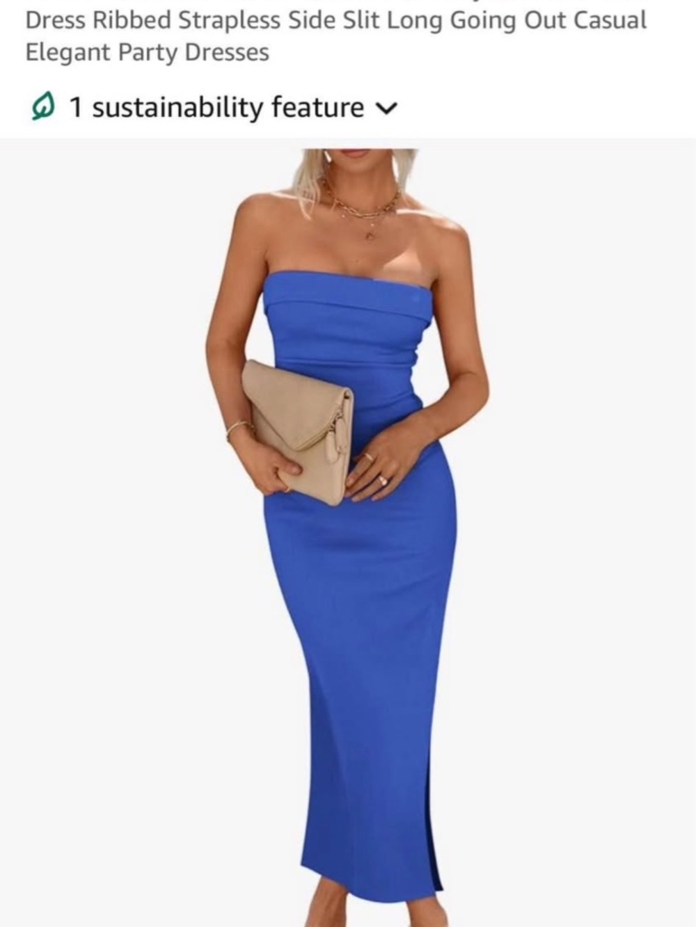 Blue Strapless Maxi Dress - Brand New!